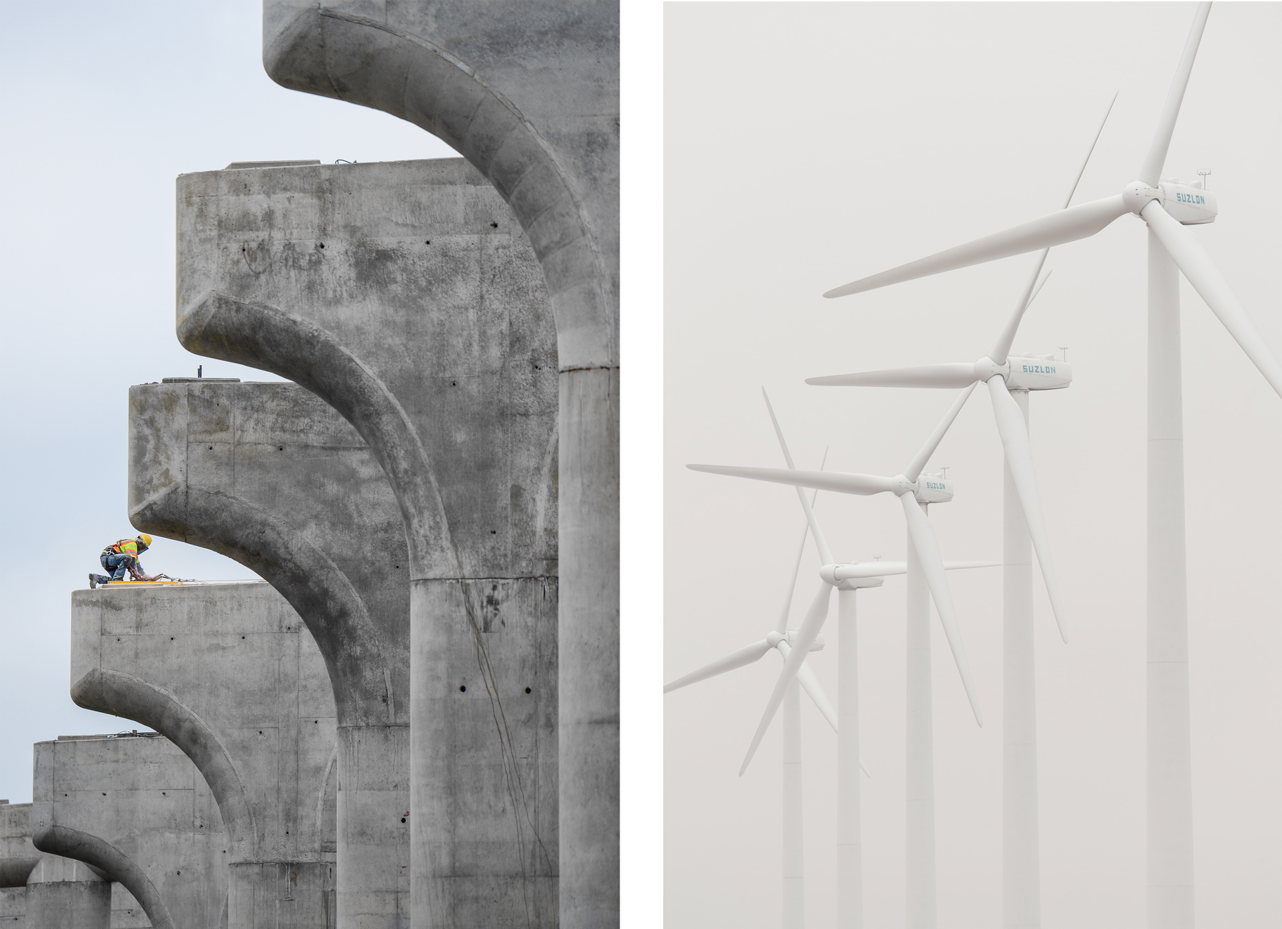 Concrete work photographed by Kevin Brown, industrial photographer in Dallas. Also, wind turbine photography in the Oklahoma panhandle.