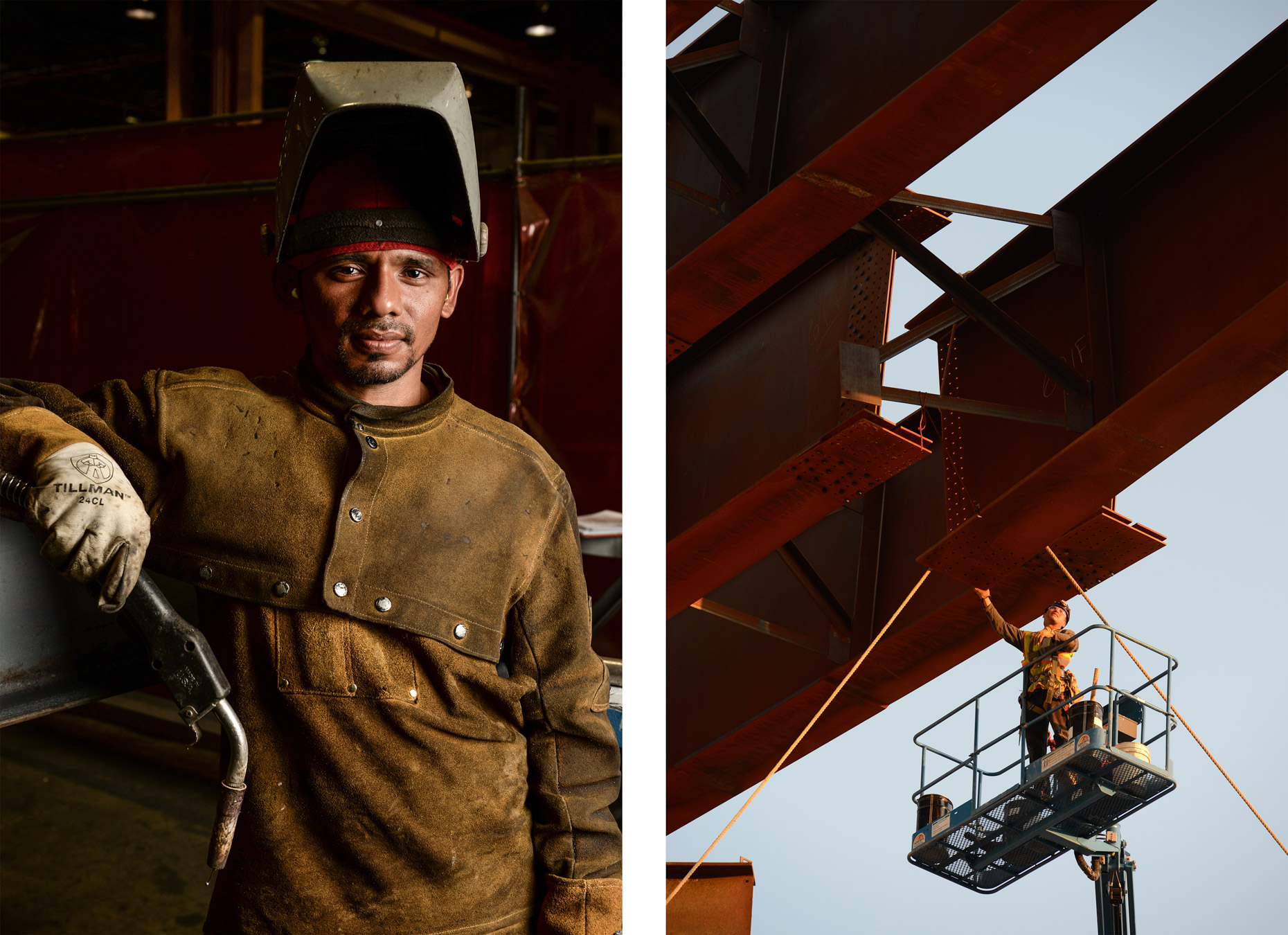 Industrial photographer Kevin Brown shoot welding and road construction