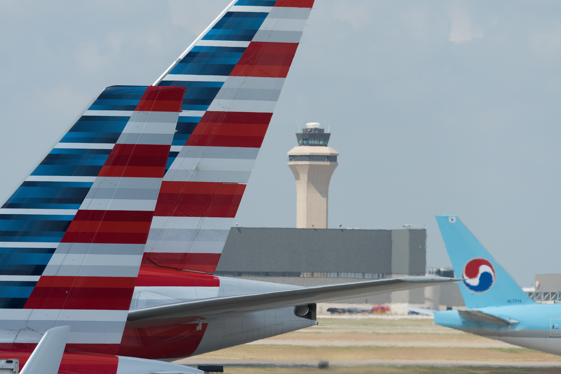 American Airlines tails at DFW Airport by commercial photographer in Dallas Kevin Brown