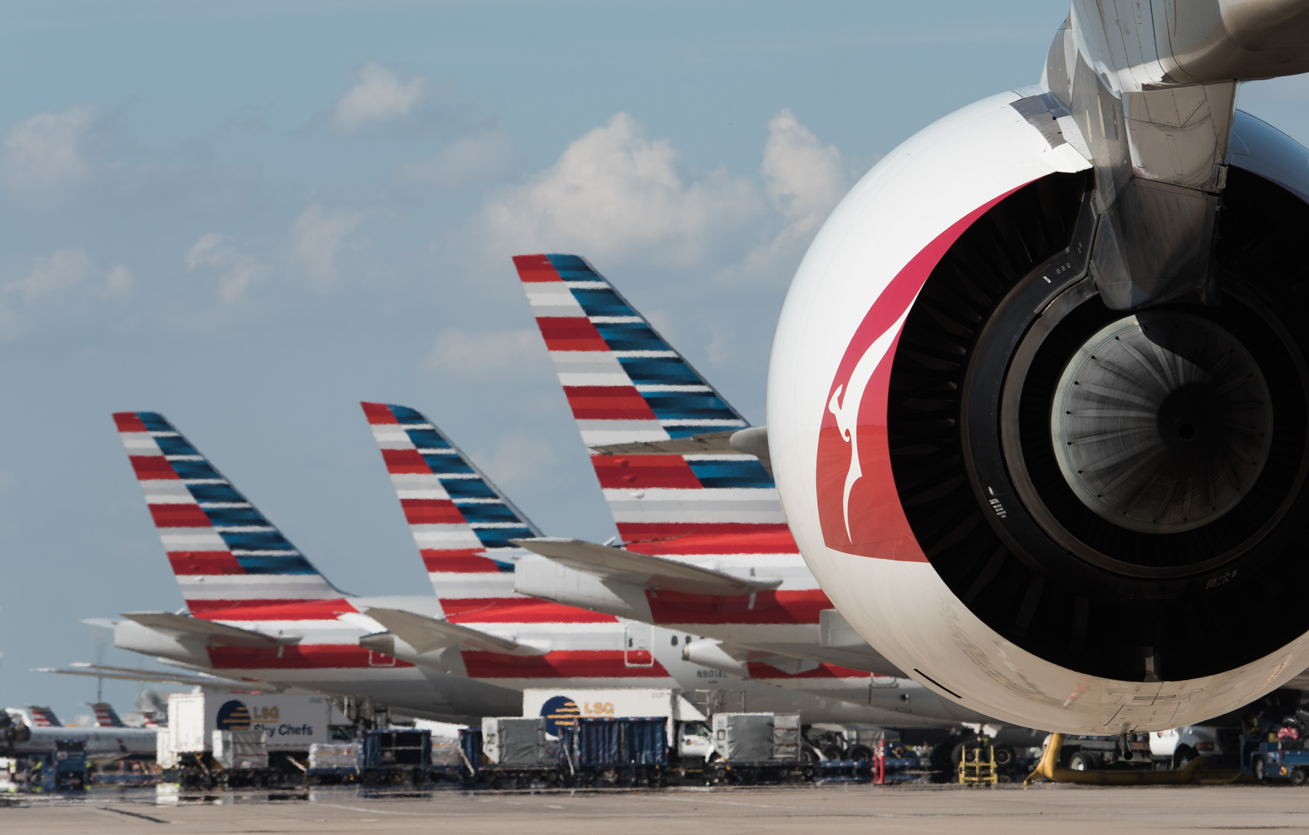 American Airlines jets at DFW Airport by commercial photographer in Dallas Kevin Brown