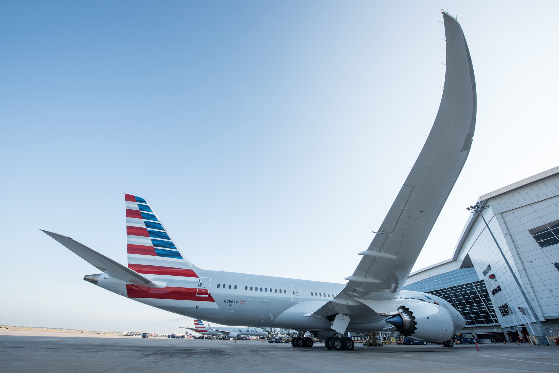 Boeing 787 American Airlines by commercial photographer in Dallas Kevin Brown