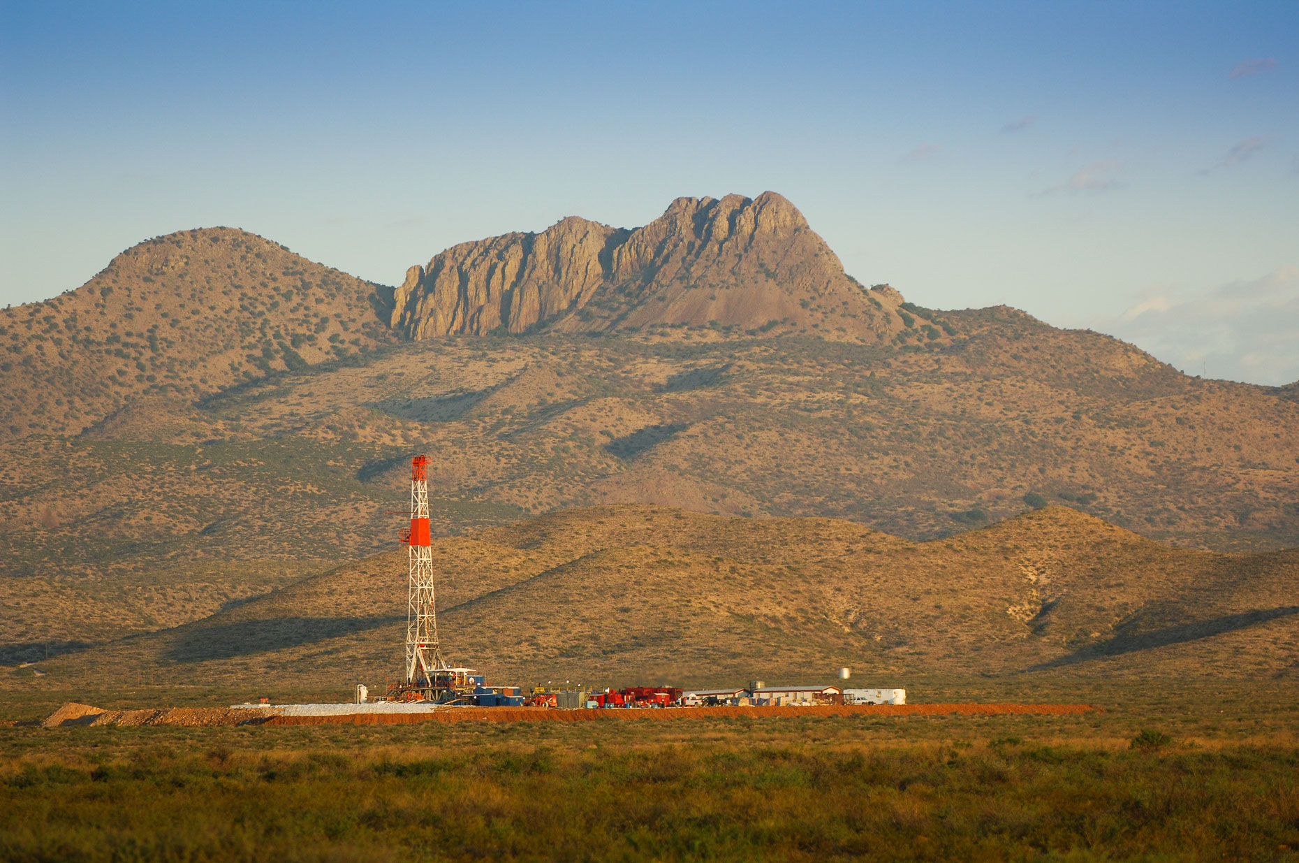 West Texas oil rig, near the Davis mountains, photographed by Kevin Brown.