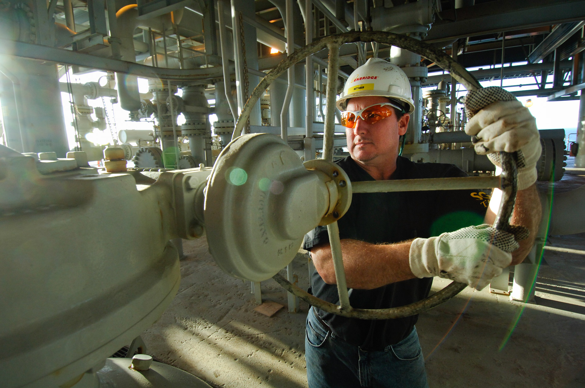 Offshore oil worker photographed by Kevin Brown.